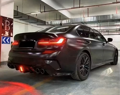 DYFUZOR LED BMW G20 G21 M340 / M340look podwójny SPOILER + 4 końcówki wydechu