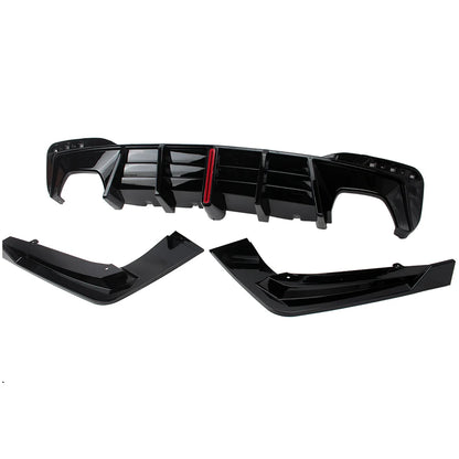 DYFUZOR SPOILER do BMW G30 G31 LED 4R CZARNY POŁYSK ZE SWIATŁEM STOP 2016-2024