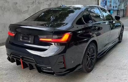 DYFUZOR LED BMW G20 G21 LCI LIFT M340look podwójny na 4 CZARNY POŁYSK SPOILER