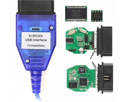 KABEL INTERFEJS K+DCAN wpółpracujący z BMW serii E działa z INPA ISTA NCS WINKFP DO E36 E46 E39 E60 E61 E90 E91 E65 E87 E82 E81
