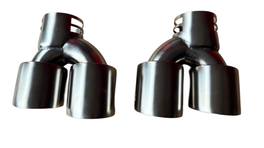 KOŃCÓWKI WYDECH 2PARY KOŃCÓWEK 101MM M340 M240 M440 SREBRNE BMW G20 G22 G42