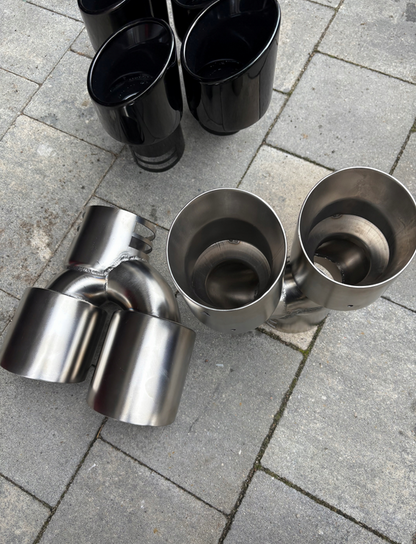 KOŃCÓWKI WYDECH 2PARY KOŃCÓWEK 101MM M340 M240 M440 SREBRNE BMW G20 G22 G42