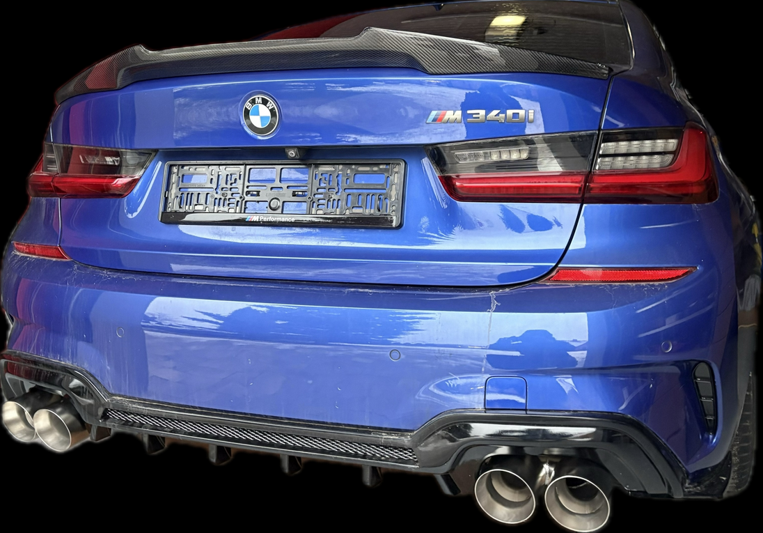 KOŃCÓWKI WYDECH 2PARY KOŃCÓWEK 101MM M340 M240 M440 SREBRNE BMW G20 G22 G42