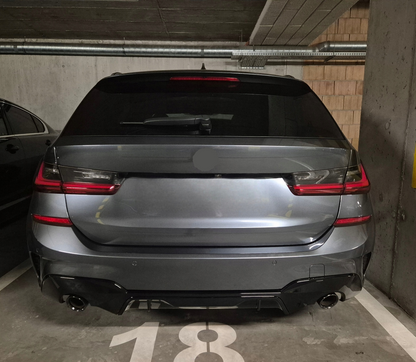 DYFUZOR SPOILER do BMW G20 G21 CZARNY POŁYSK 320 330 podwójny