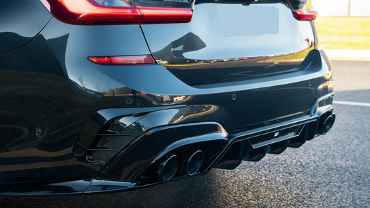 DYFUZOR SPOILER do BMW G20 G21 M340 / M340look podwójny + 4 końcówki wydechu