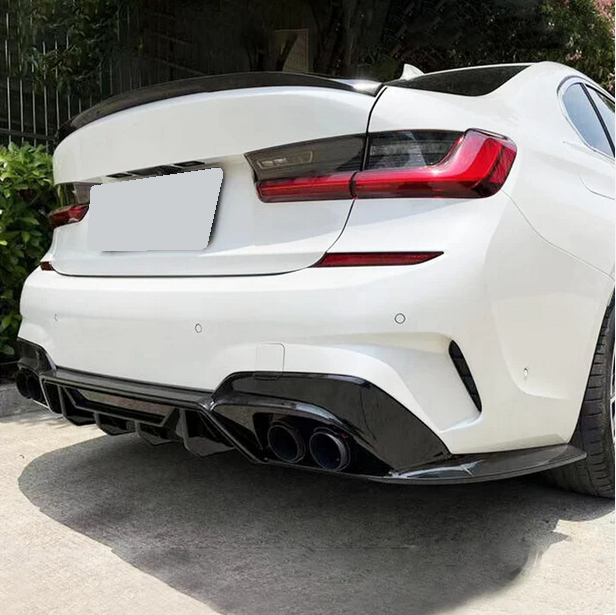 DYFUZOR SPOILER do BMW G20 G21 M340 / M340look podwójny + 4 końcówki wydechu