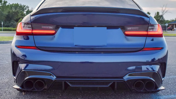 DYFUZOR SPOILER do BMW G20 G21 M340 / M340look podwójny na 4 CZARNY POŁYSK