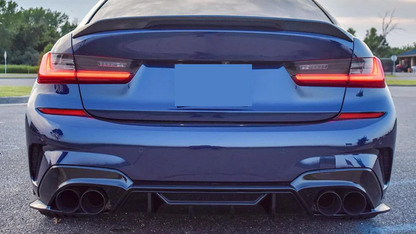 DYFUZOR SPOILER do BMW G20 G21 M340 / M340look podwójny na 4 CZARNY POŁYSK