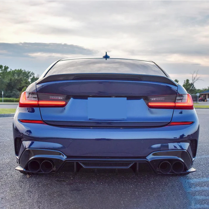 DYFUZOR SPOILER do BMW G20 G21 M340 / M340look podwójny + 4 końcówki wydechu