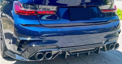 DYFUZOR SPOILER do BMW G20 G21 M340 / M340look podwójny na 4 CZARNY POŁYSK