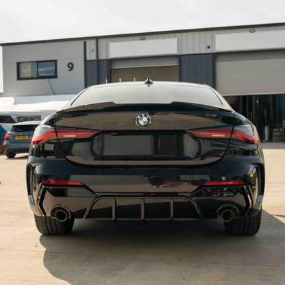 DYFUZOR SPOILER do BMW 4 G22 G23 CZARNY POŁYSK 420 430 podwójny 2020+