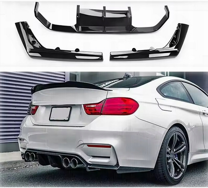 Komplet dokładek do BMW M3 M4 F80 F82 F83 czarny połysk przód tył progi ZESTAW