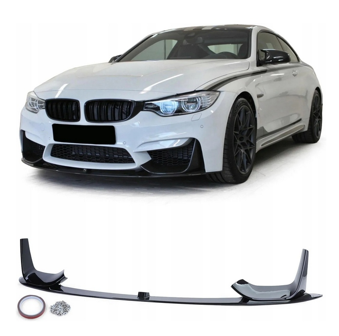 Komplet dokładek do BMW M3 M4 F80 F82 F83 czarny połysk przód tył progi ZESTAW