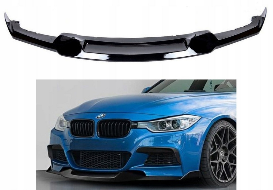 komplet dokładek BMW F30 F31 3 czarny połysk przód tył progi lotka SPOILER zestaw