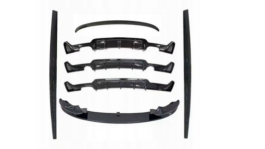 komplet dokładek BMW F32 F33 F36 czarny połysk przód tył progi lotka zestaw