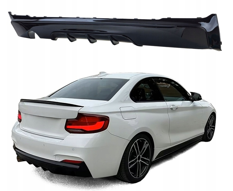 Komplet dokładek do BMW F22 23 CZARNY POŁYSK przód tył progi spoiler ZESTAW