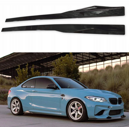 Komplet dokładek do BMW F22 23 CZARNY POŁYSK przód tył progi spoiler ZESTAW