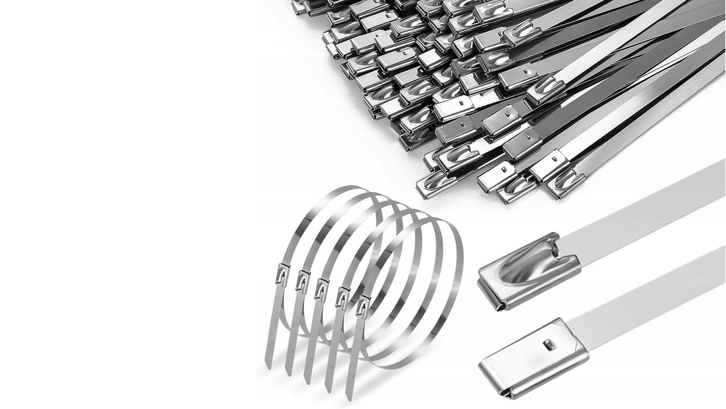 Opaski kablowe ze stali nierdzewnej 100 sztuk 300x4,6 mm, metalowe opaski