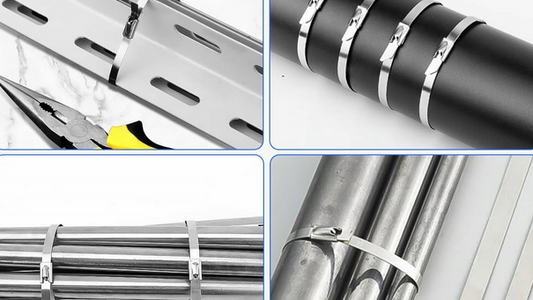 Opaski kablowe ze stali nierdzewnej 100 sztuk 300x4,6 mm, metalowe opaski