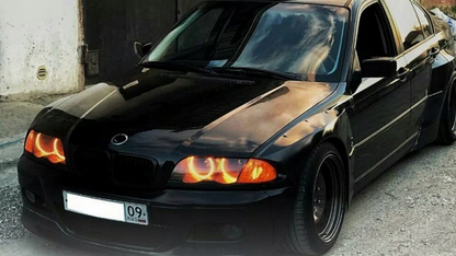 OBUDOWY LUSTEREK do BMW E46 NAKŁADKI na lusterka Mlook M3 czarny połysk