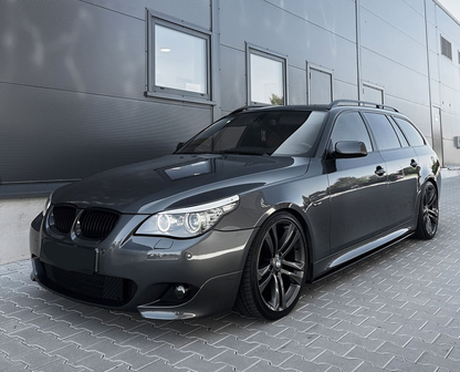 DOKŁADKI PROGÓW LISTWY PROGOWE BOCZNE BMW E60 E61 5 MPakiet czarny połysk