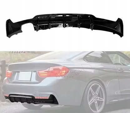DYFUZOR SPOILER do BMW F32 F33 F36 CZARNY POŁYSK 435 440 428 430 na podwójny wydech