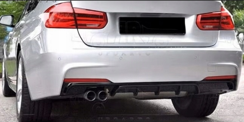 DYFUZOR SPOILER do BMW F30 F31 CZARNY POŁYSK 335 340 328 330 na podwójny wydech