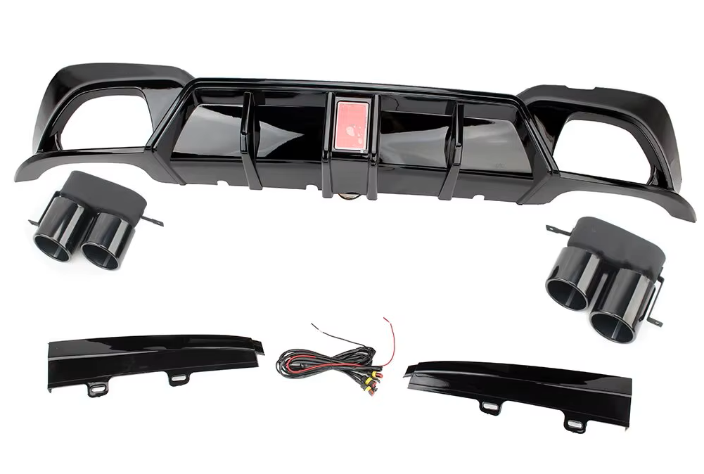 DYFUZOR LED BMW G20 G21 M340 / M340look podwójny SPOILER + 4 końcówki wydechu