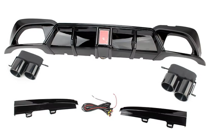DYFUZOR LED BMW G20 G21 M340 / M340look podwójny SPOILER + 4 końcówki wydechu
