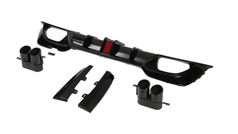 DYFUZOR LED BMW G20 G21 M340 / M340look podwójny SPOILER + 4 końcówki wydechu