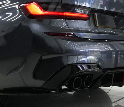 DYFUZOR SPOILER do BMW G20 G21 M340 / M340look podwójny + 4 końcówki wydechu