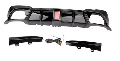 DYFUZOR LED BMW G20 G21 M340 / M340look podwójny na 4 CZARNY POŁYSK SPOILER