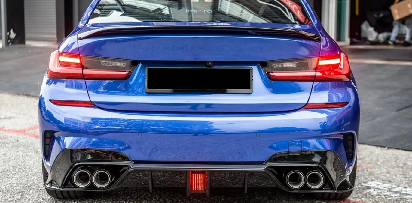 DYFUZOR LED BMW G20 G21 M340 / M340look podwójny na 4 CZARNY POŁYSK SPOILER