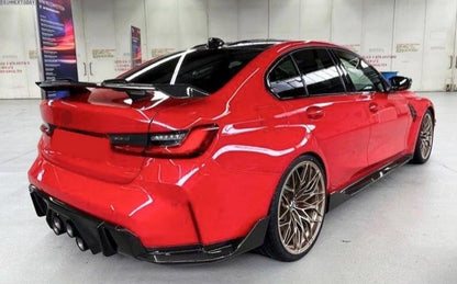 TYLNE SPLITTERY DYFUZORA BMW G80 G81 G82 G83 M3 M4 CZARNY POŁYSK DOKŁADKA BOCZNA BOCZNE TYŁ TYLNA