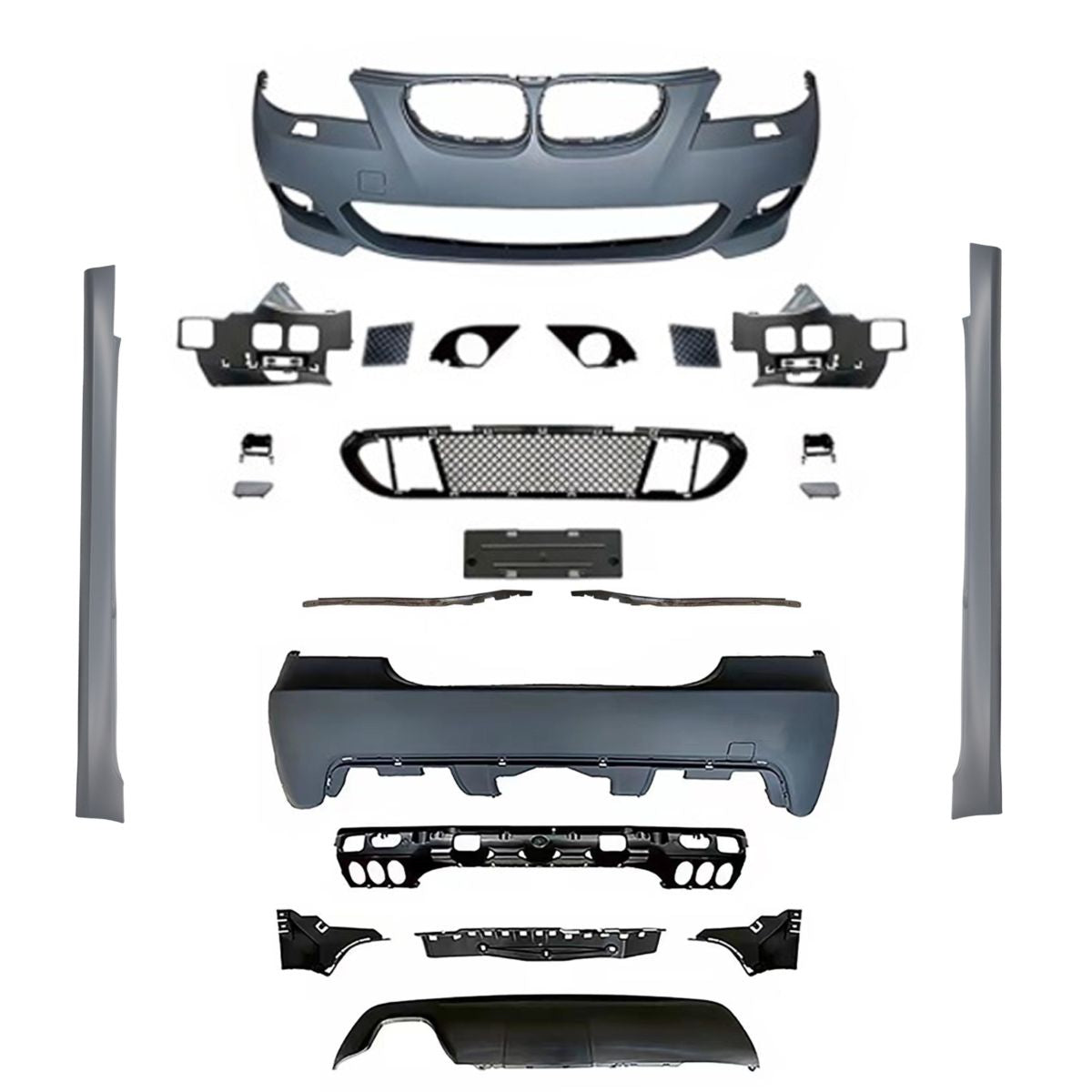 ZDERZAKI PRZÓD TYŁ PROGI zestaw BODYKIT do BMW E60 sedan MPAKIET Mtech 2003-2010 DYF 2L