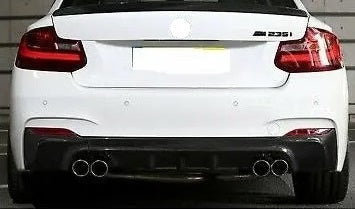 DYFUZOR SPOILER BMW 2 F22 F23 CZARNY POŁYSK dokładka zderzaka M235 M240 228 4 WYDECHY
