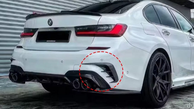 DOKŁADKI tylne wloty powietrza BMW 3 G20 G21 czarny połysk SPOILER 2 preLci