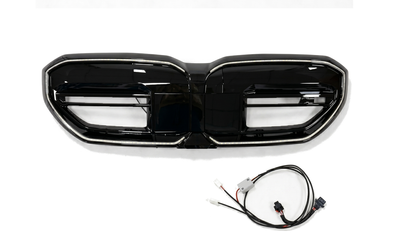 PODŚWIETLANY GRILL NERKI DO BMW G60 G61 CZARNY POŁYSK LED