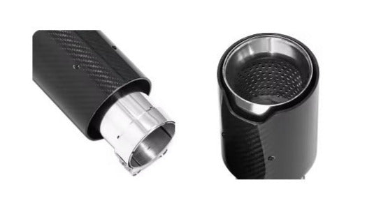 KOŃCÓWKA WYDECHU 60-63MM 92MM 180MM CARBON SREBRNE do BMW M E90 E91 E92 E93 oraz inne