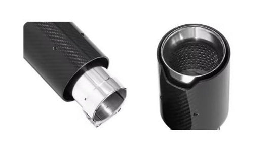 KOŃCÓWKA WYDECHU 60-63MM 92MM 180MM CARBON SREBRNE do BMW M E90 E91 E92 E93 oraz inne