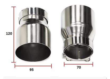 KOŃCÓWKA WYDECHU 70MM 95MM 120MM CZARNE STAL NIERDZEWNA surowa STALOWE do BMW M (Kopia)