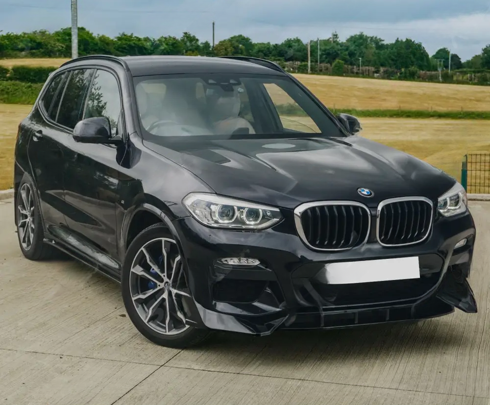 DOKŁADKA PRZÓD BMW G01 X3 2017-2021 przedni przednia SPLITTER spoiler czarny połysk