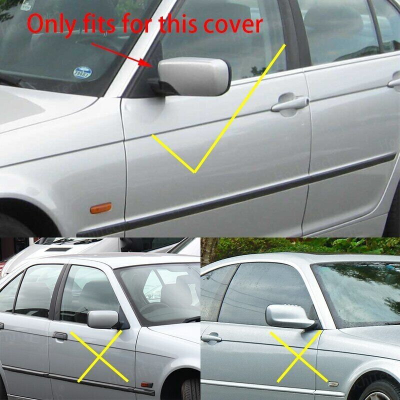 OBUDOWY LUSTEREK do BMW E46 NAKŁADKI na lusterka Mlook M3 czarny połysk