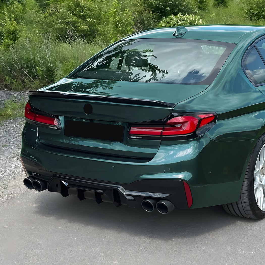 DYFUZOR SPOILER do BMW G30 G31 M5 STYLE COMPETITION 4R CZARNY POŁYSK