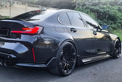 Dokładki progów do BMW G80 G81 M3 CZARNY POŁYSK 2020+ listwy progowe PEŁNE progi