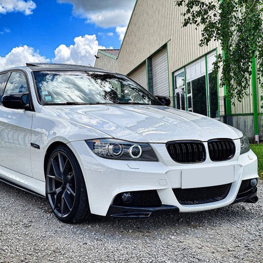 DOKŁADKA Splitter PRZÓD do BMW E90 E91 LCI FLAPSY czarny połysk 2008-2011