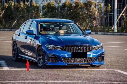 DOKŁADKI PROGÓW LISTWY PROGOWE BOCZNE BMW 3 G20 21 czarny połysk DŁUGIE LED