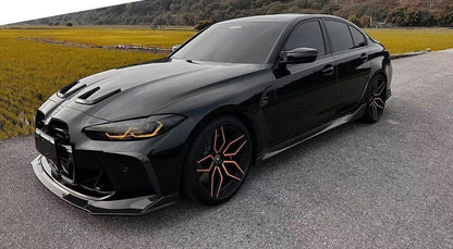 Dokładki progów do BMW G80 G81 M3 CZARNY POŁYSK 2020+ listwy progowe PEŁNE progi