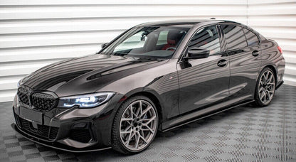 DOKŁADKI PROGÓW LISTWY PROGOWE BOCZNE BMW 3 G20 21 czarny połysk DŁUGIE LED