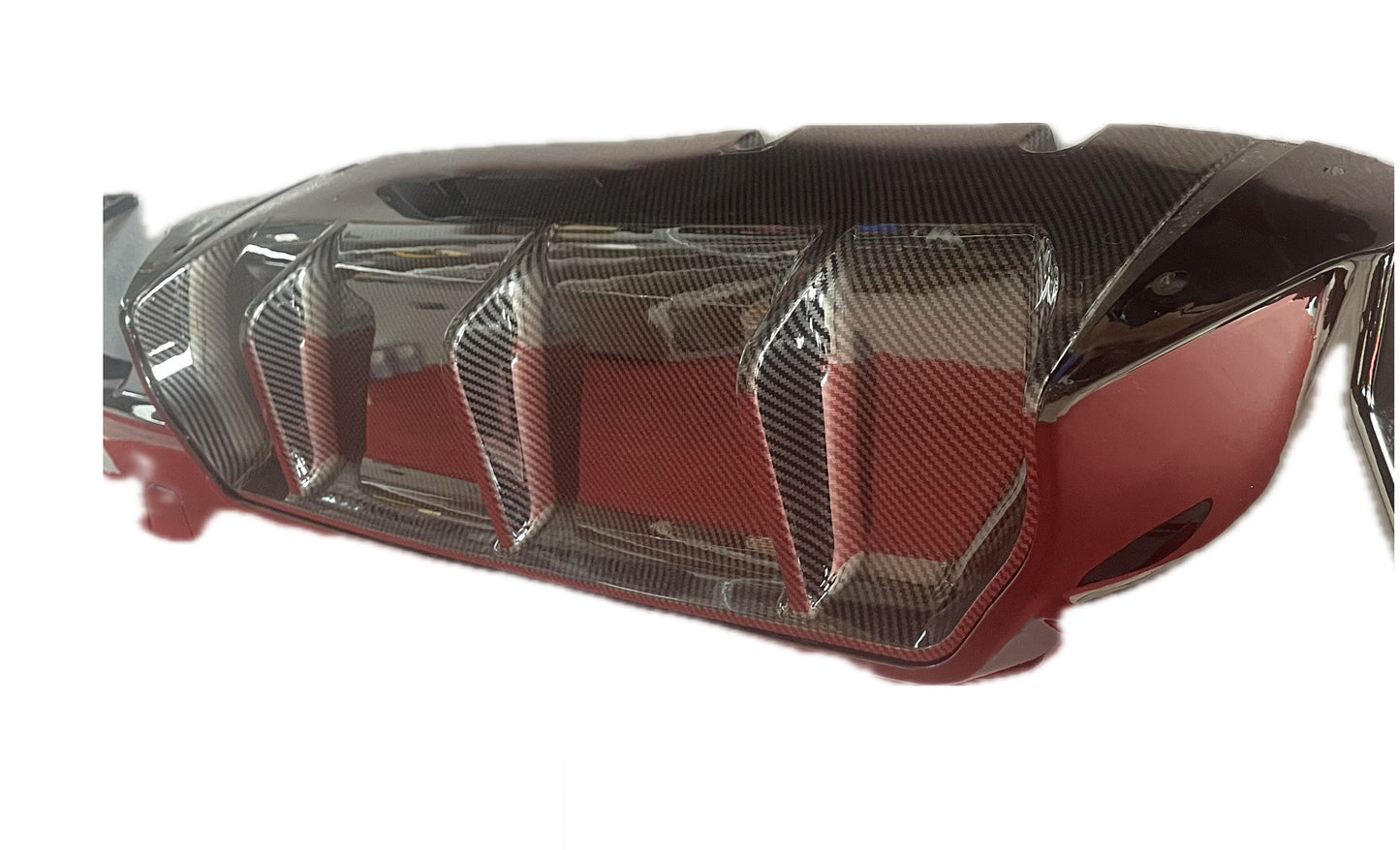 DYFUZOR SPOILER BMW G30 G31 G38 M5 STYLE 4R CZARNY + CARBON LOOK środek